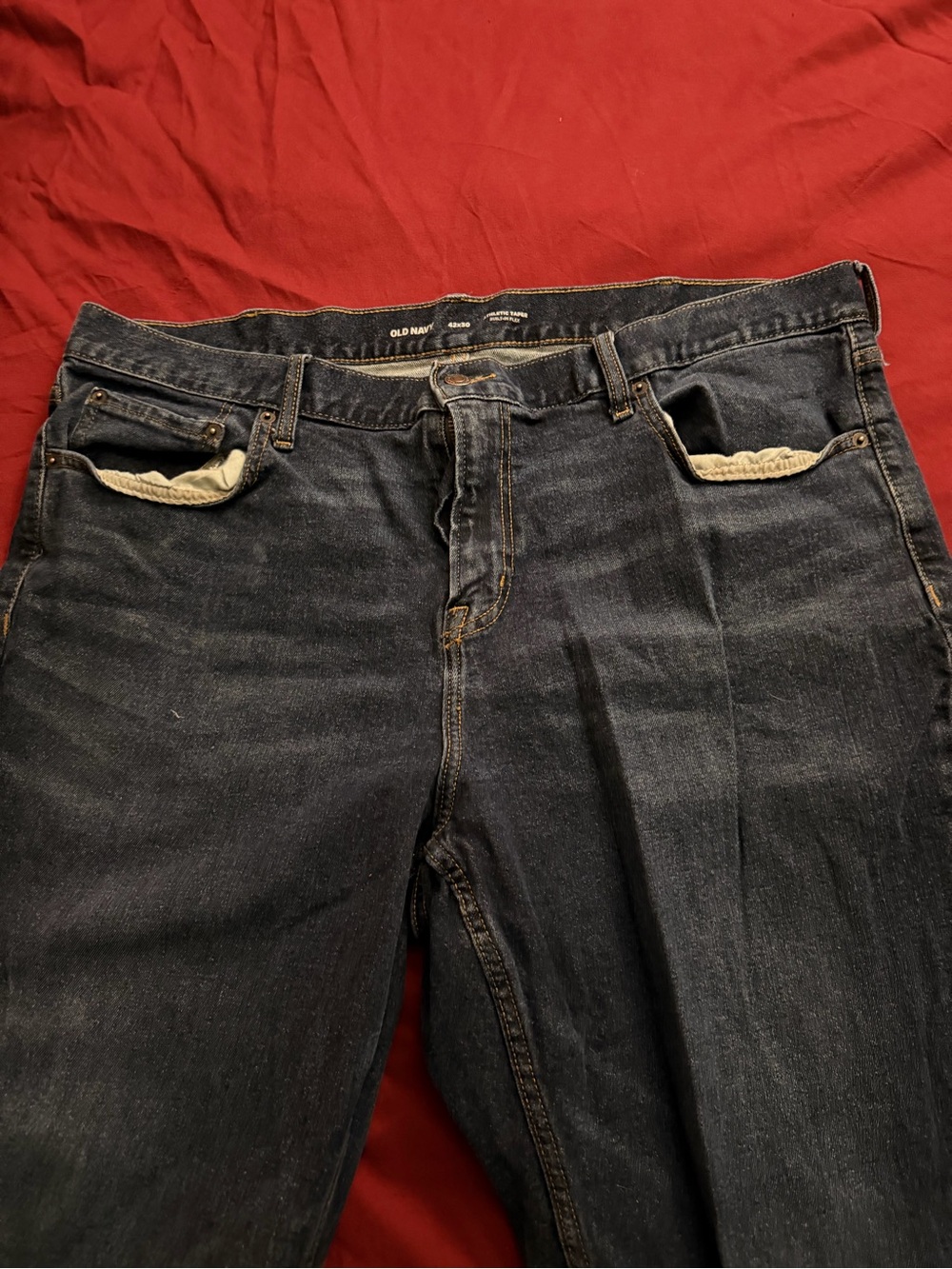 42X30 Old Navy Men's Dark Blue Straight Fit Jeans